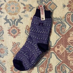 Avoca Women's Purple Patterned Crew Socks